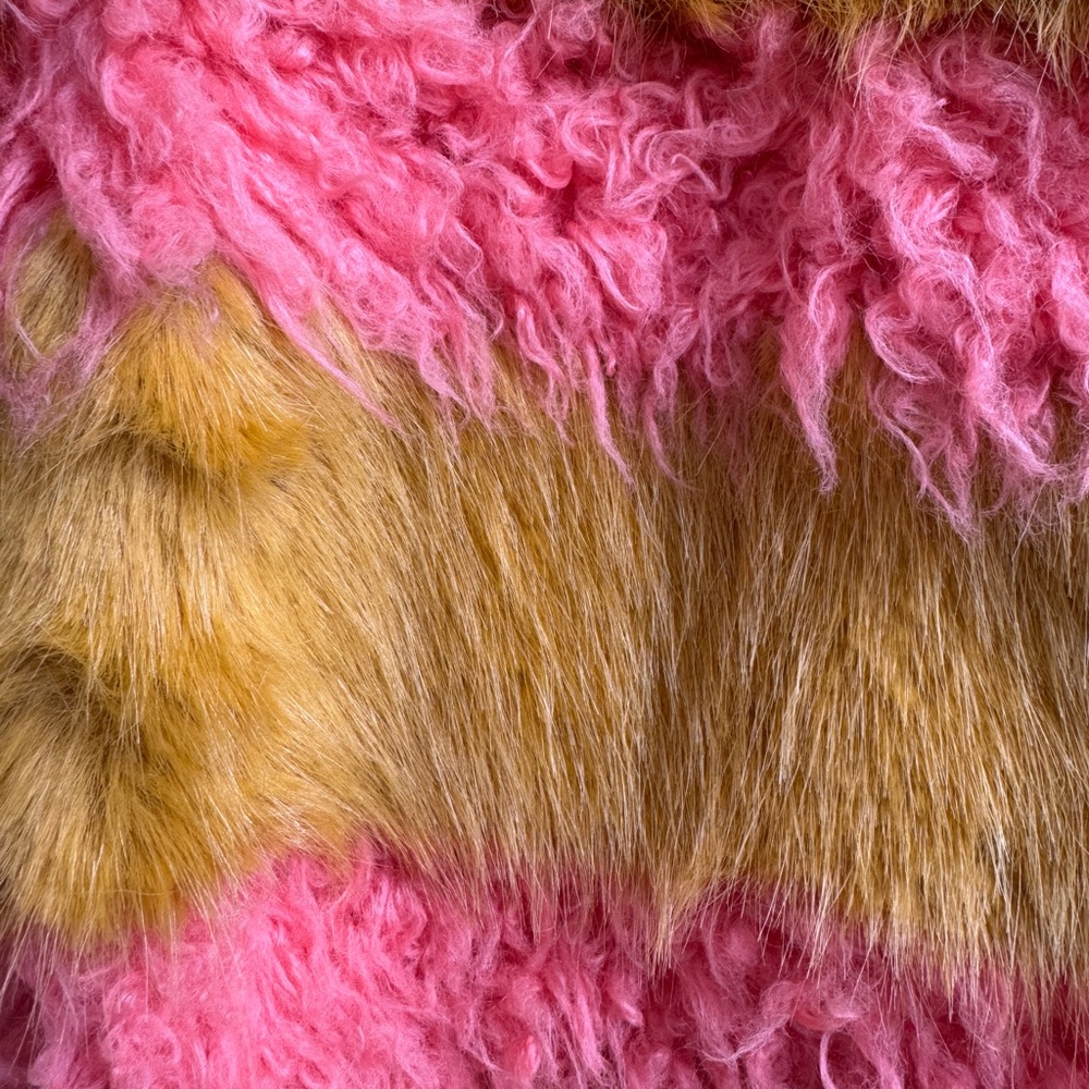 Vintage Shrimps Pink and Orange Faux Fur Teddy Jacket Size Small - Picture 4 of 7